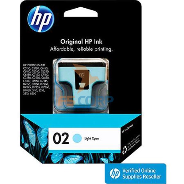 Mực máy in HP 02 AP Light Cyan Ink Cartridge - MOQ: 25 C8774WA