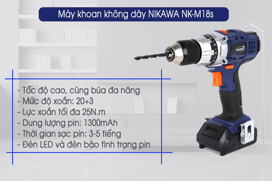 Máy khoan không dây Nikawa NK-M18S