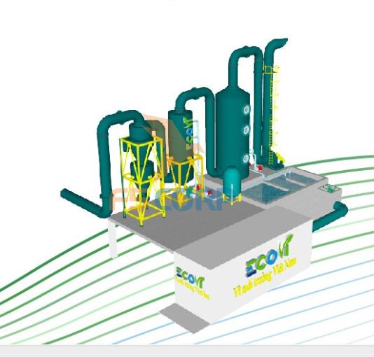 Hệ thống hút bụi - Tổ hợp Cyclone và tháp hấp thụ xử lý khí công nghiệp F5 Eco