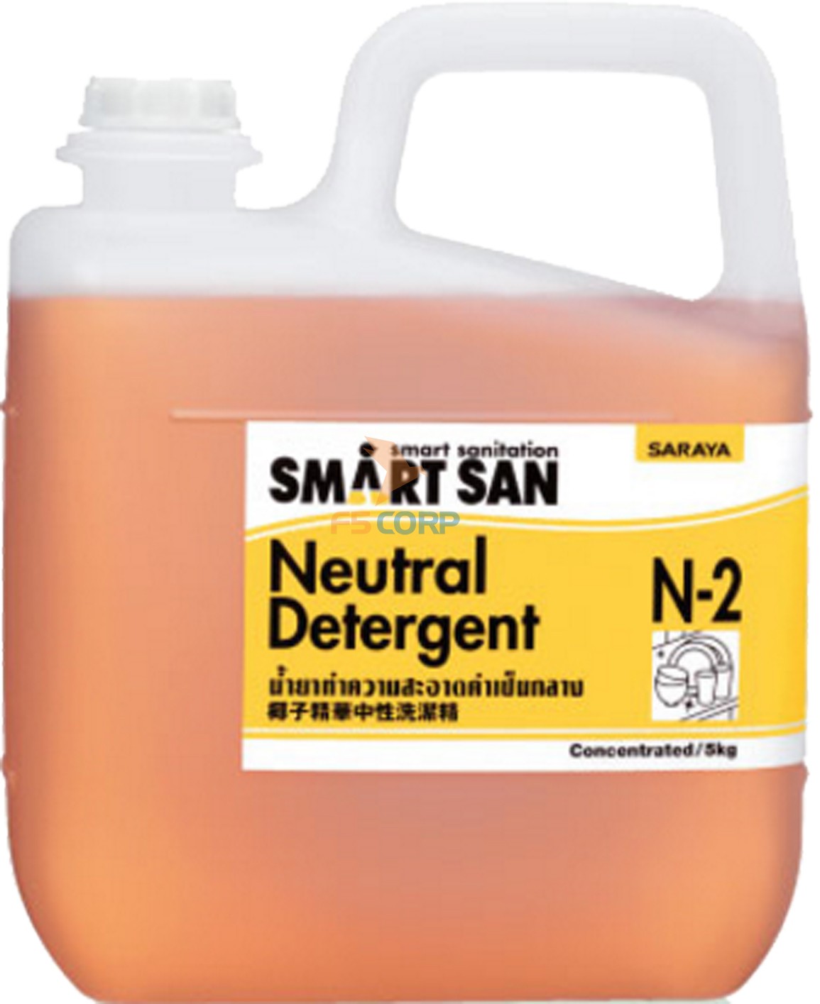 Dung dịch trung tính Neutral Detergent  N-2  rửa dụng cụ tiếp xúc trực tiếp với thực phẩm-5L