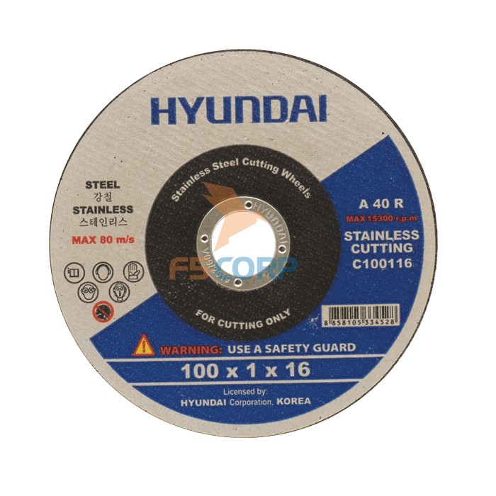 Đá cắt Hyundai - 100x1x16mm