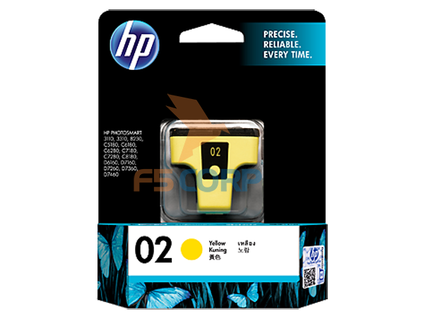 Mực máy in HP 02 AP Yellow Ink Cartridge - MOQ: 25 C8773WA