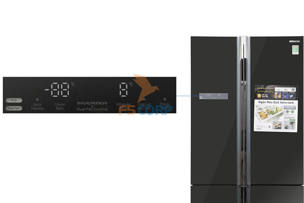 Tủ lạnh Hitachi Inverter 640 lít R-WB800PGV5 GBK