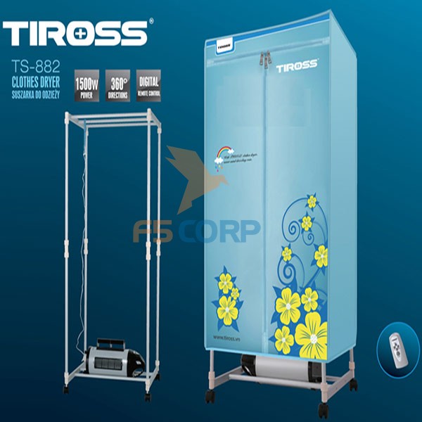 Tủ sấy quần áo Tiross TS882, 1500W, có điều khiển từ xa