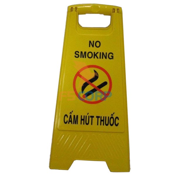 Biển báo chữ A Cấm hút thuốc - No Smoking GF-011-600