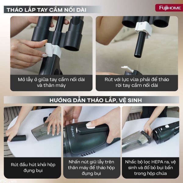 Máy hút bụi cầm tay Fujihome VC06