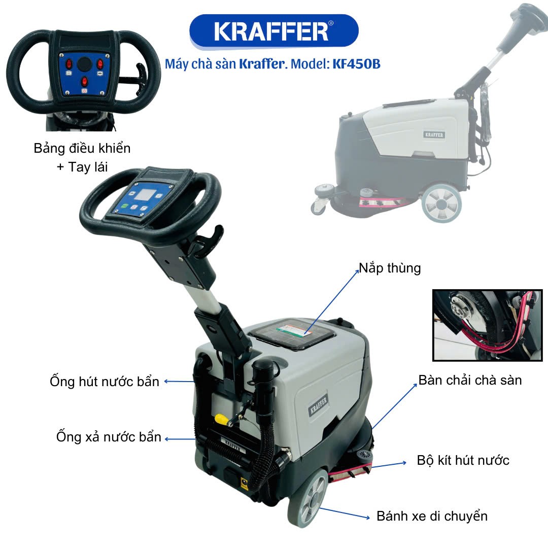 Máy chà sàn liên hợp KRAFFER KF450B (dùng bình) 