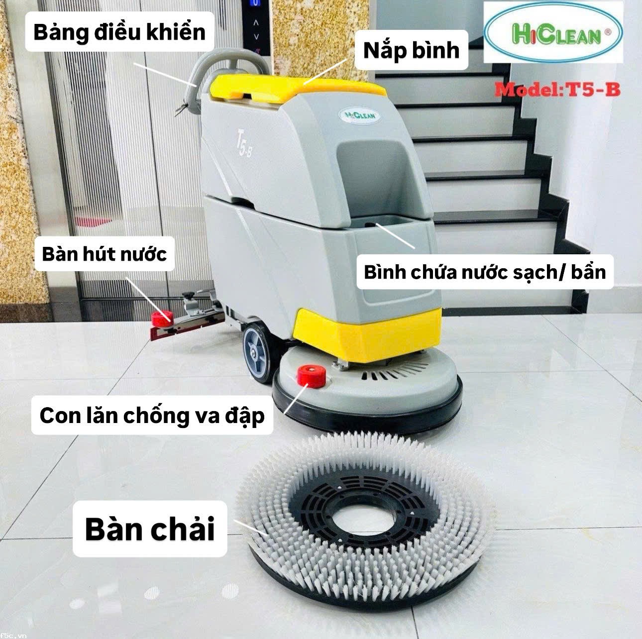 Máy chà sàn liên hợp đẩy tay Hiclean T5-B