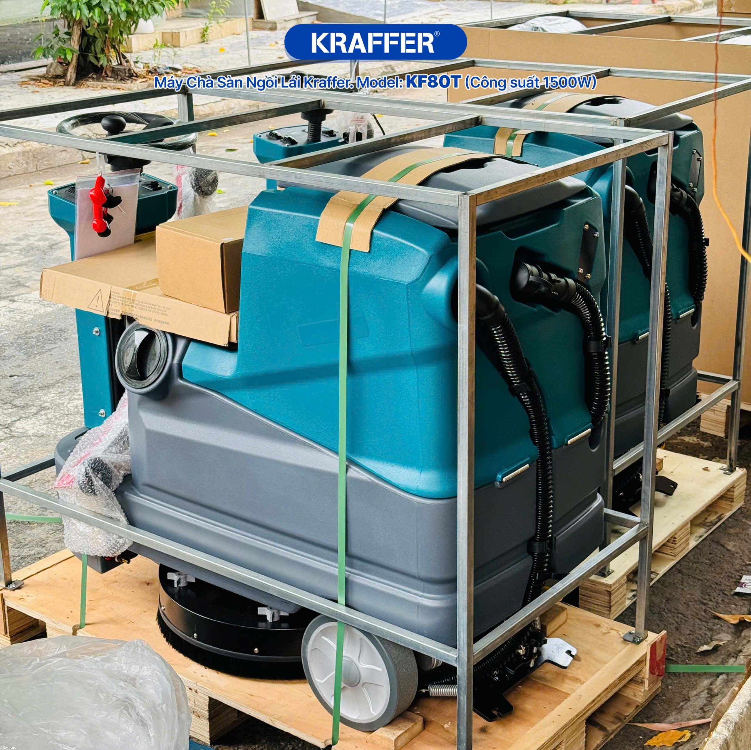 MÁy chà sàn liên hợp ngồi lái Kraffer KF80T (dùng bình)