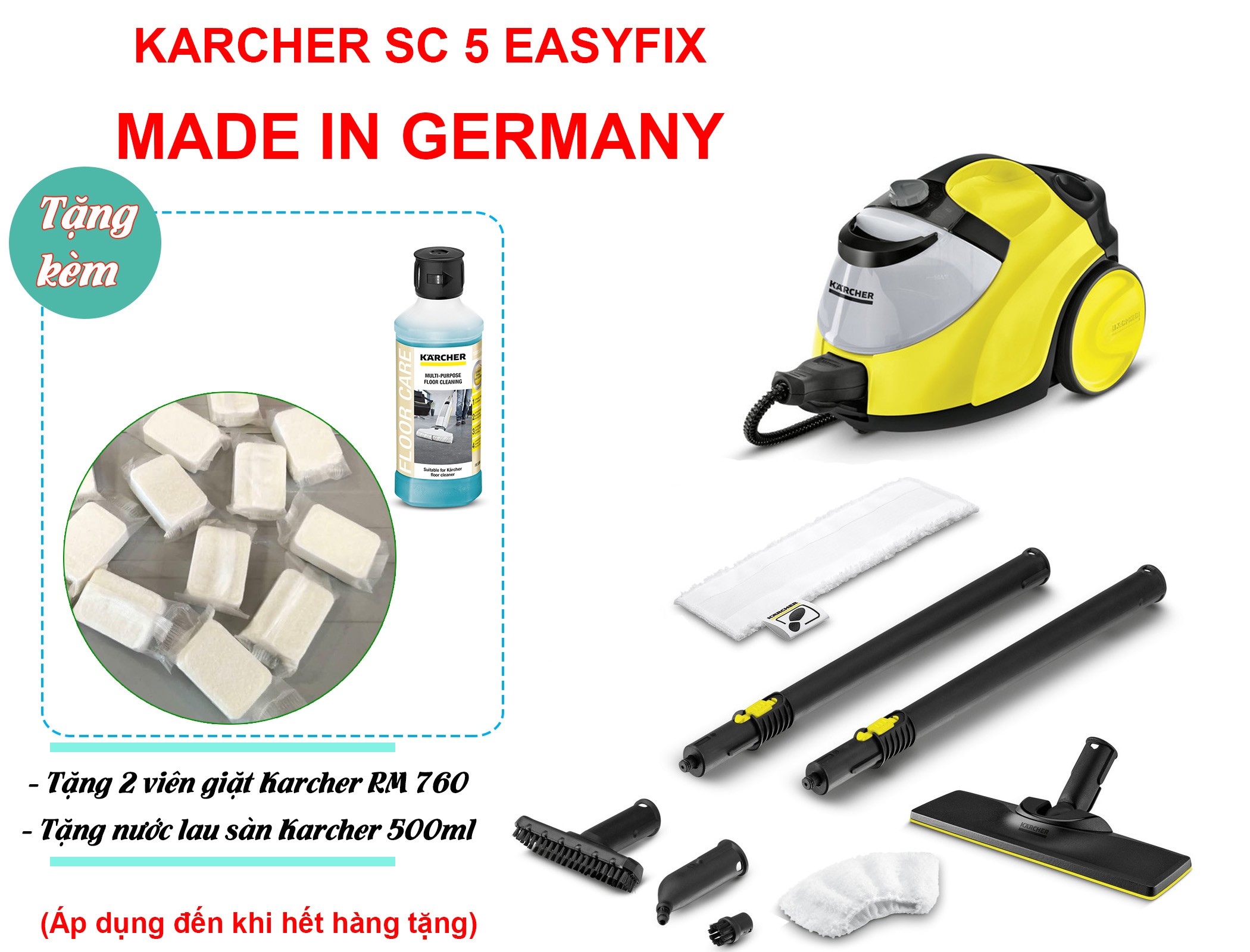 Máy làm sạch bằng hơi nước nóng Karcher SC 5 EasyFix *EU (1.512-530.0)