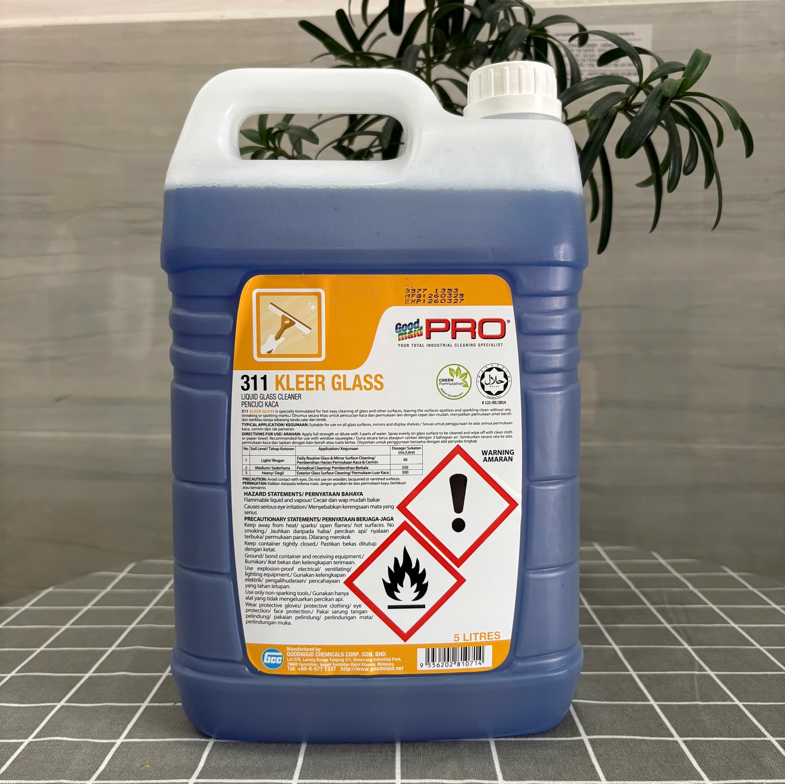 Nước lau kính Goodmaid G311-Kleer Glass Made in Malaysia can 5 L