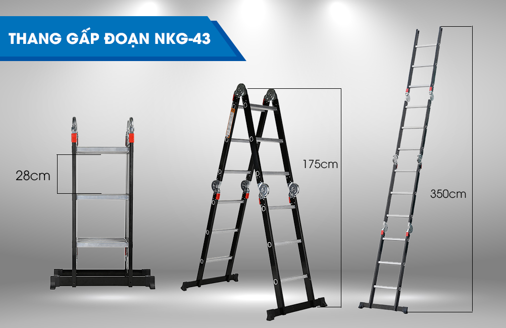 Thang nhôm gấp đoạn Nikawa NKG-43