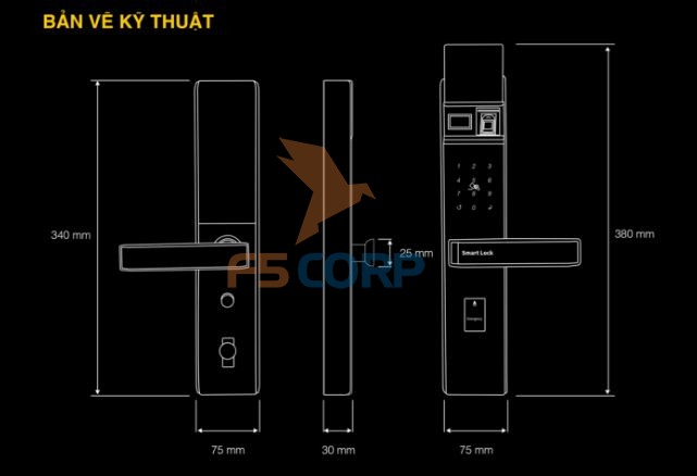 Khóa cửa vân tay cao cấp 5ASYSTEMS TS 8000