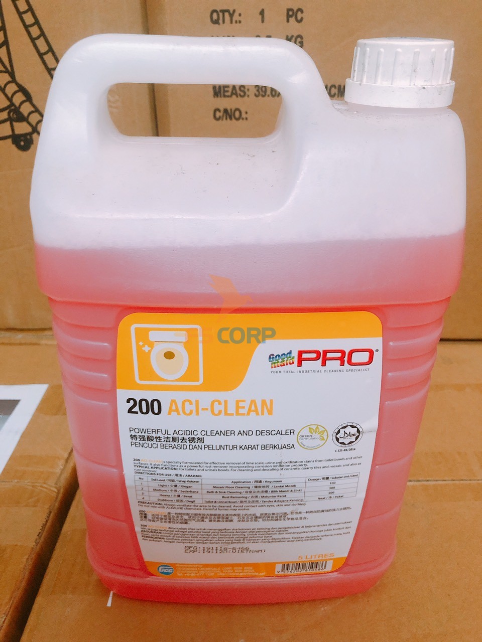 Dung dịch tẩy đa năng vết bẩn cứng đầu, vết rỉ sét (gốc acid) Goodmaid G200 - Aci clean Made in Malaysia can 5L