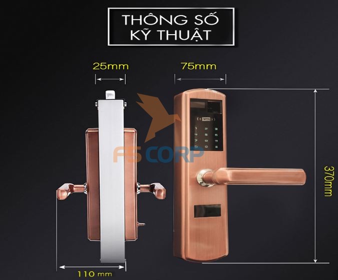 Khóa cửa vân tay cao cấp Luxury-09 (màu đồng)