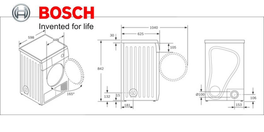 Máy sấy quần áo Bosch WTV74100ME