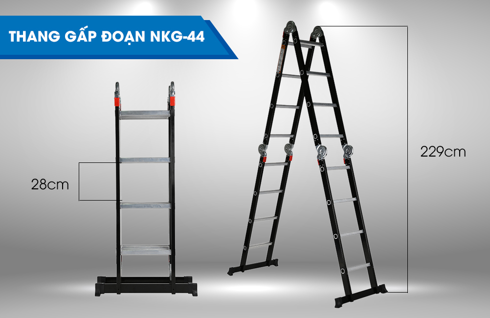 Thang nhôm gấp đoạn Nikawa NKG-44