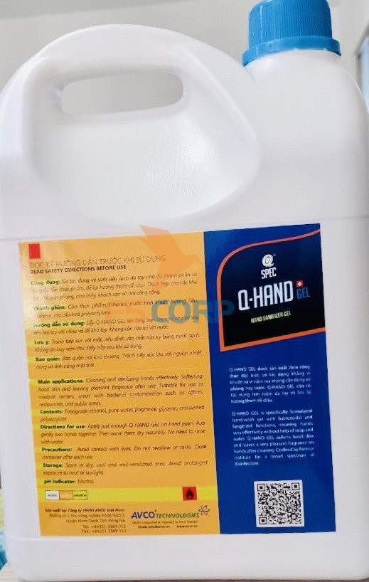 Nước rửa tay diệt khuẩn không dùng nước AVCO Q-HAND GEL 4L