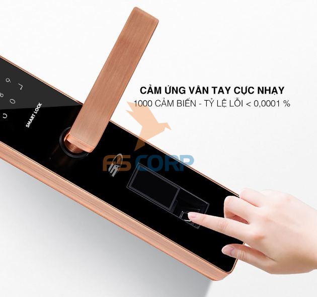 Khóa cửa vân tay cao cấp 5ASYSTEMS TS 7000 (Màu đồng cao cấp)