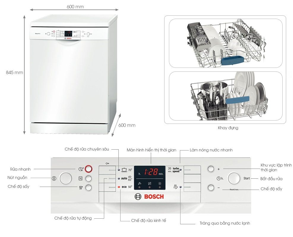 Máy rửa bát Bosch SMS53L62EU