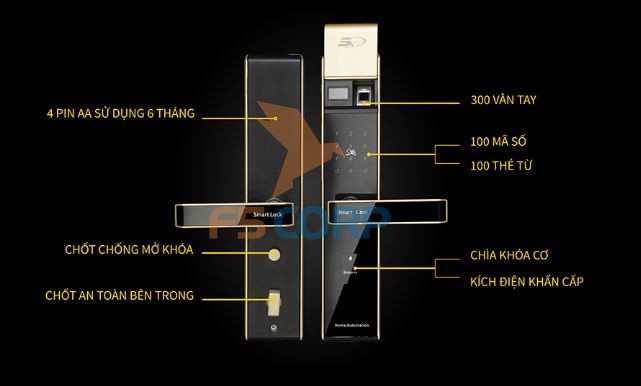 Khóa cửa vân tay cao cấp 5ASYSTEMS TS 5000