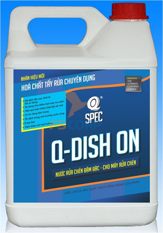  Nước rửa chén đậm đặc dùng cho máy  AVCO Q-DISH ON 4 Lít