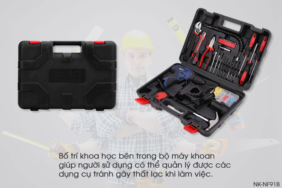 Bộ khoan vặn vít không dây Nikawa NK-F91B