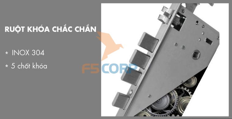 Khóa cửa vân tay cao cấp 5ASYSTEMS TS 6000 (màu đồng)