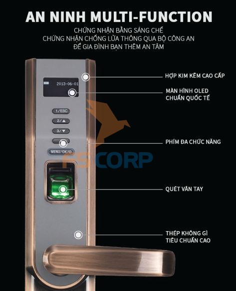 Khóa cửa vân tay cao cấp ZKT-08