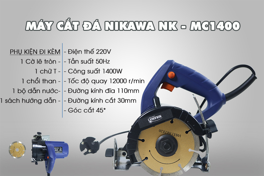 Máy cắt gạch, đá đa năng Nikawa NK-MC1400