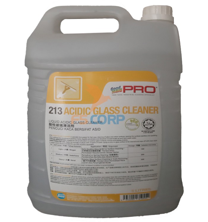 Dung dịch hóa chất tẩy cặn canxi và vết ố Goodmaid G213 ACIDIC GLASS CLEANER Made in Malaysia