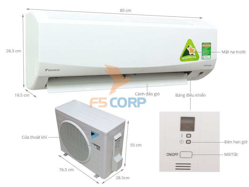 Điều hòa treo tường Daikin 1 chiều FTV50AXV1V/RV50AXV1V