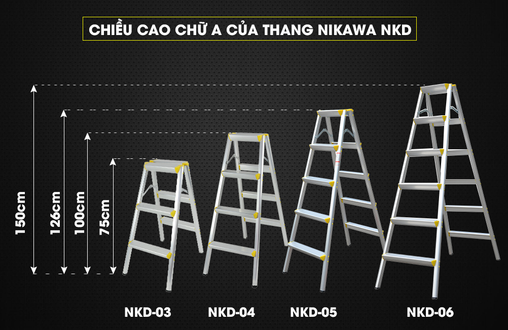 Thang nhôm gấp chữ A Nikawa  NKD-06