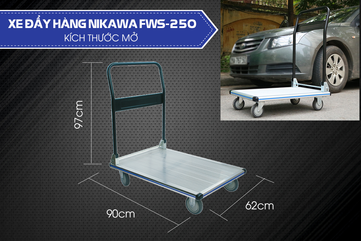 Xe đẩy hàng nhôm Nikawa FWS-250