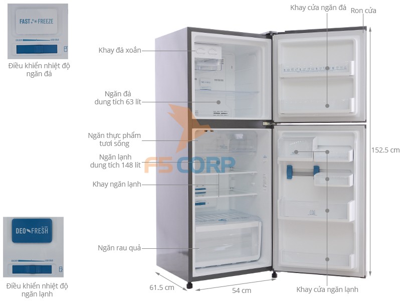 Tủ lạnh Electrolux ETB2100PE-RVN