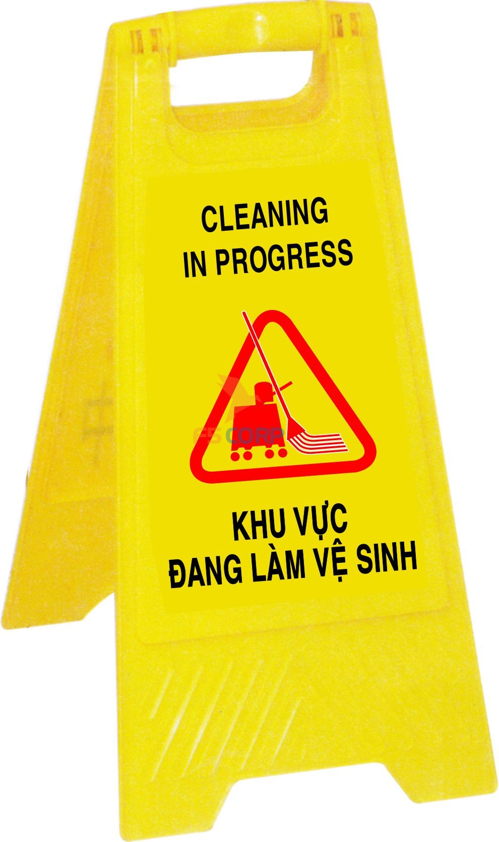 Biển báo khu vực đang làm vệ sinh - Cleaning in progress