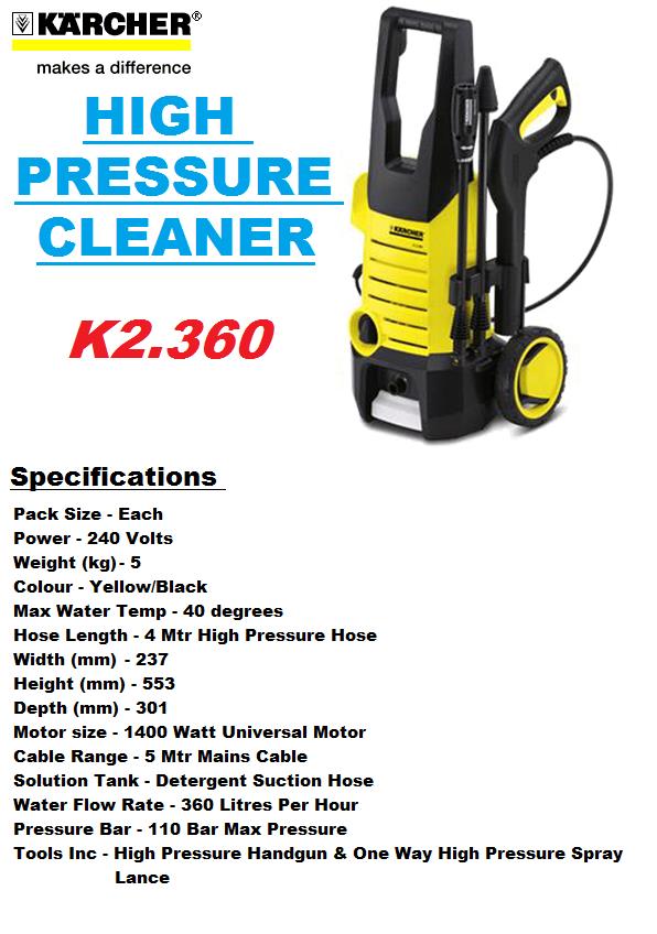 Máy phun rửa xe áp lực Karcher K2.360 *KAP (1.601-686.0)