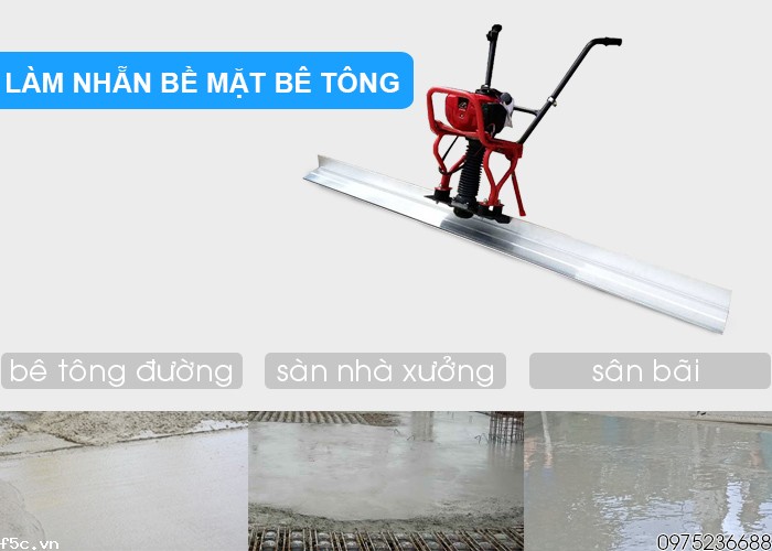 Máy đầm thước Inox chạy xăng động cơ Honda GX35