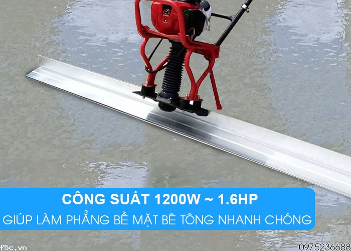 Máy đầm thước Inox chạy xăng động cơ Honda GX35