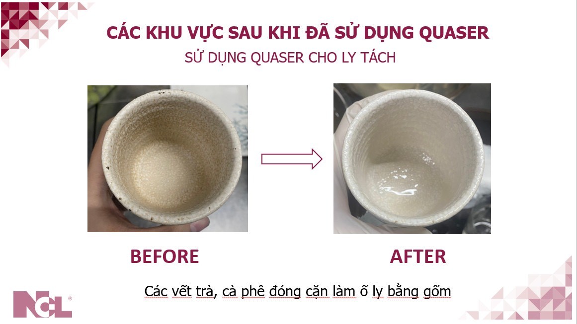 Hóa chất tẩy rửa 3 tác động ngâm chén dĩa sành sứ ố vàng Quaser-25KG