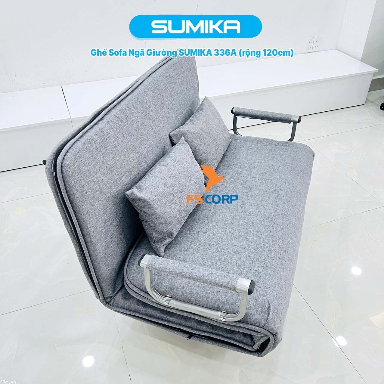 Ghế Sofa - Giường thông minh gấp gọn tiện lợi SUMIKA 336A, rộng 120cm