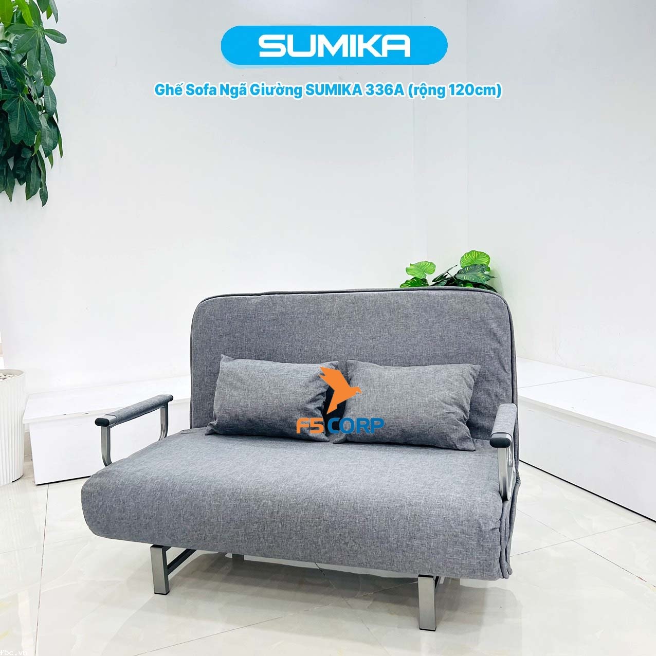 Ghế Sofa - Giường thông minh gấp gọn tiện lợi SUMIKA 336A, rộng 120cm