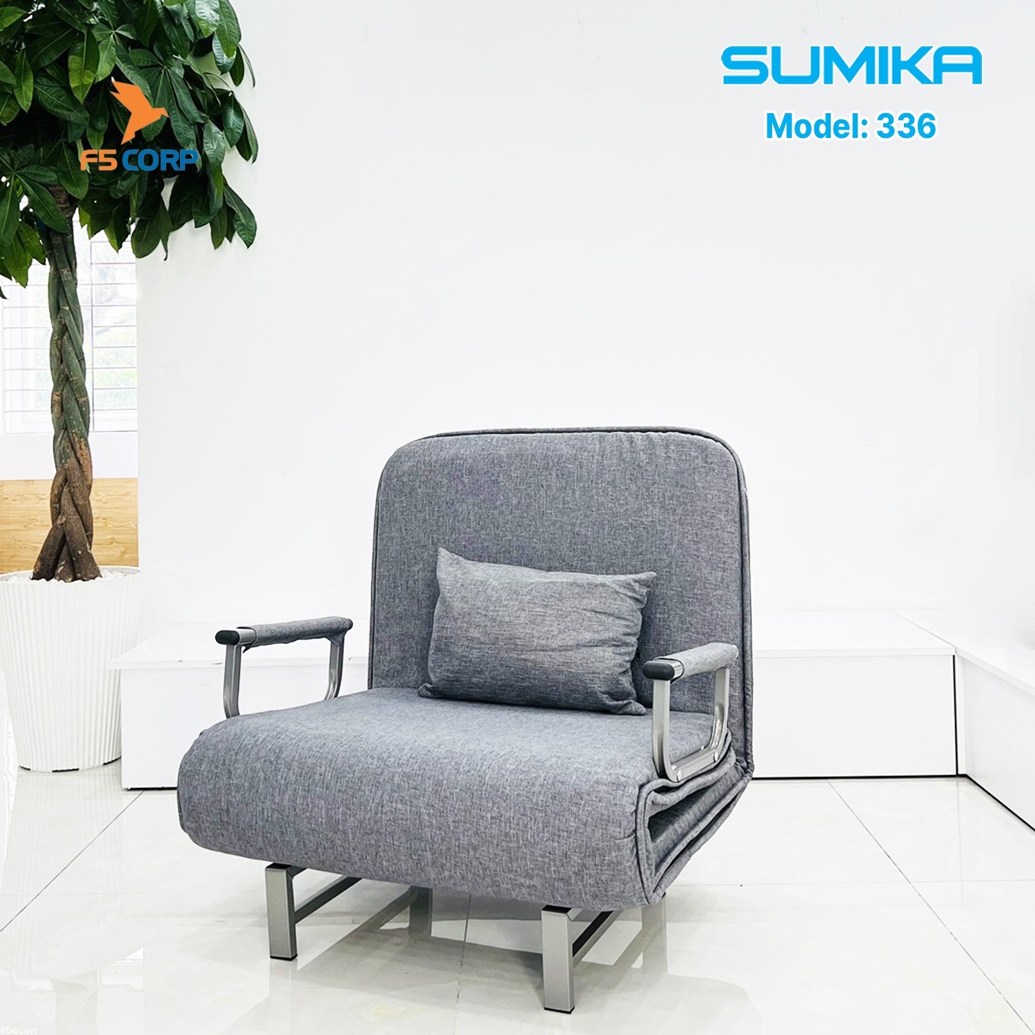 Ghế Sofa - Giường thông minh gấp gọn tiện lợi SUMIKA 336, rộng 80cm
