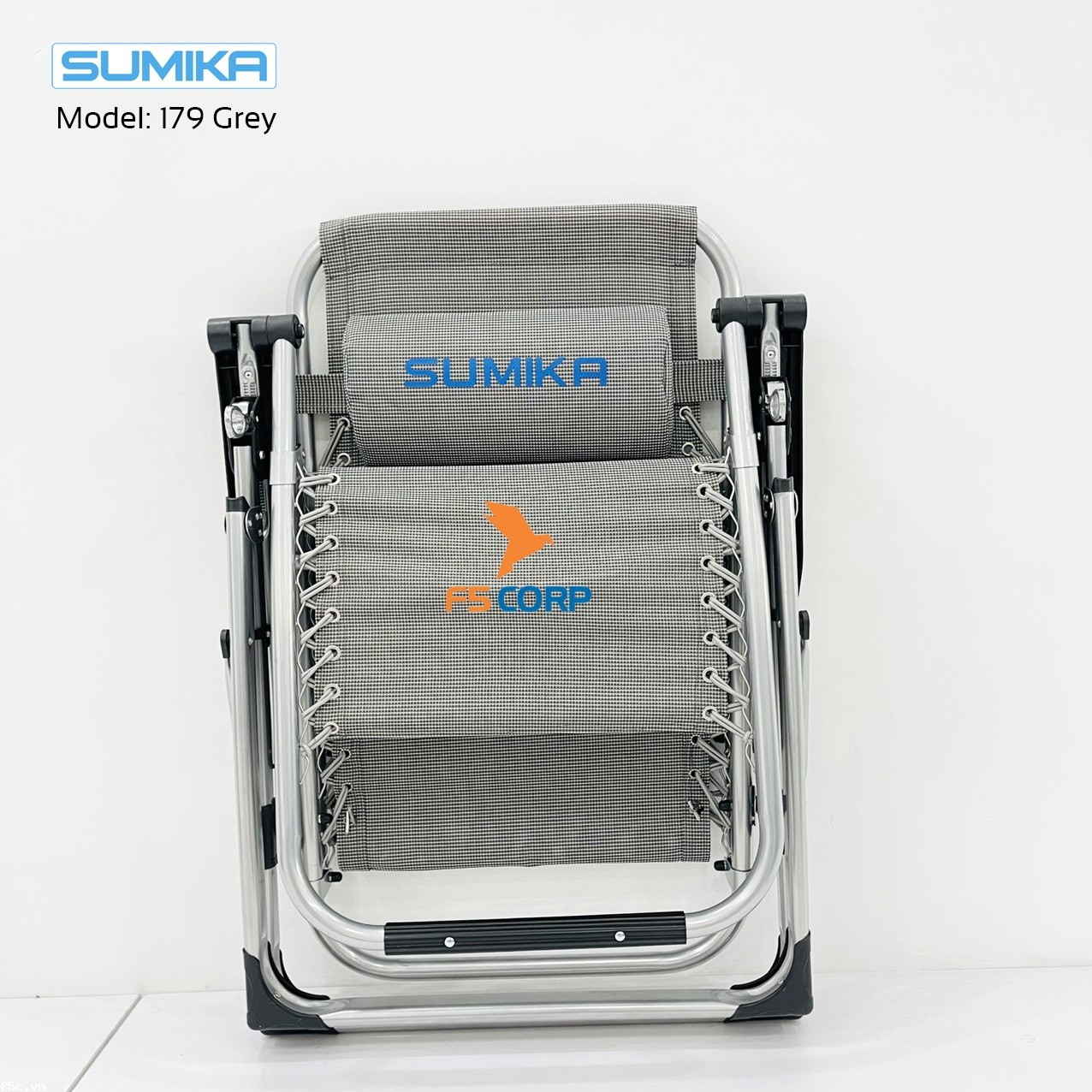 Ghế xếp thư giãn tiện lợi Sumika 179 Grey, tải trọng 300kg