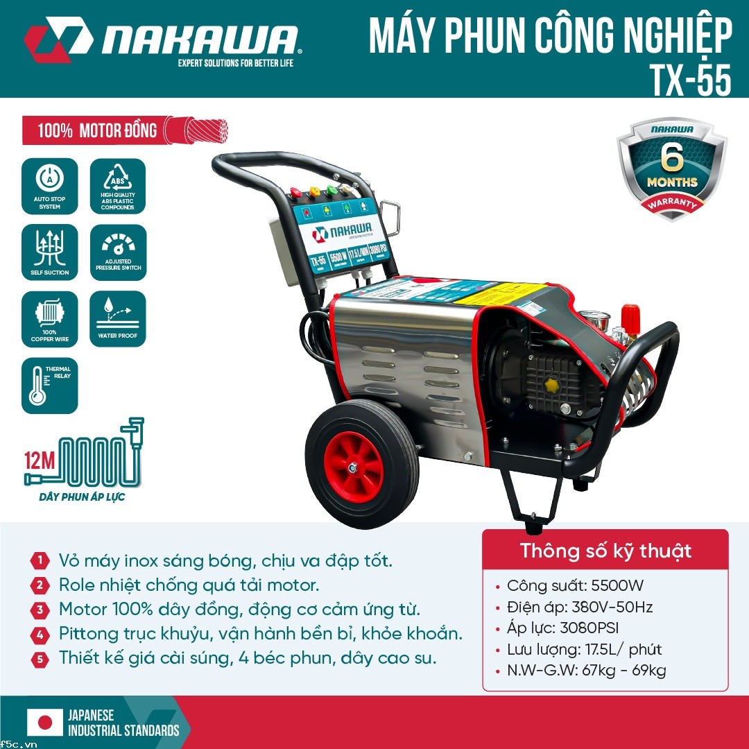 Máy phun áp lực cao NAKAWA TX-55