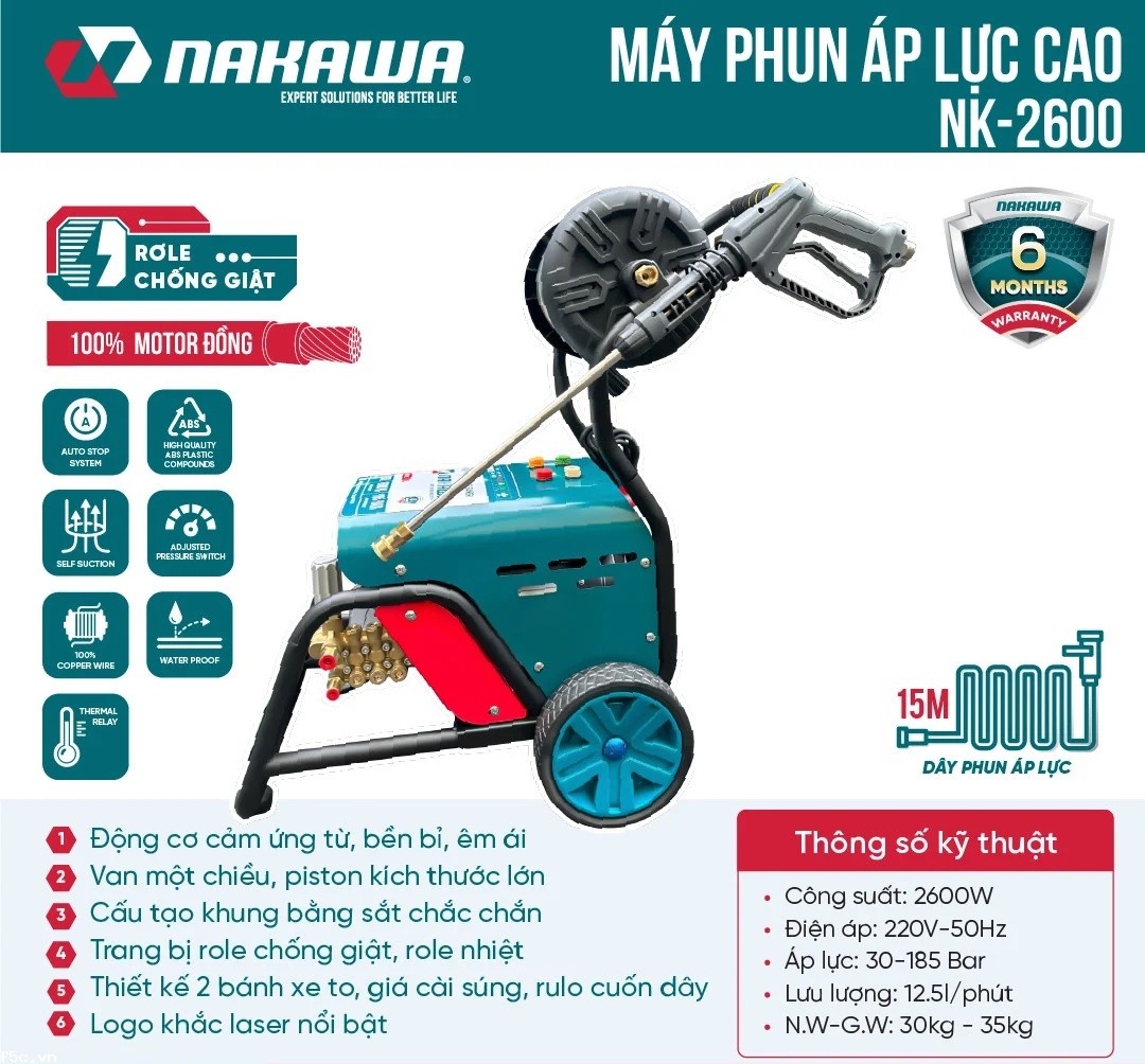 Máy phun áp lực cao NAKAWA NK-2600