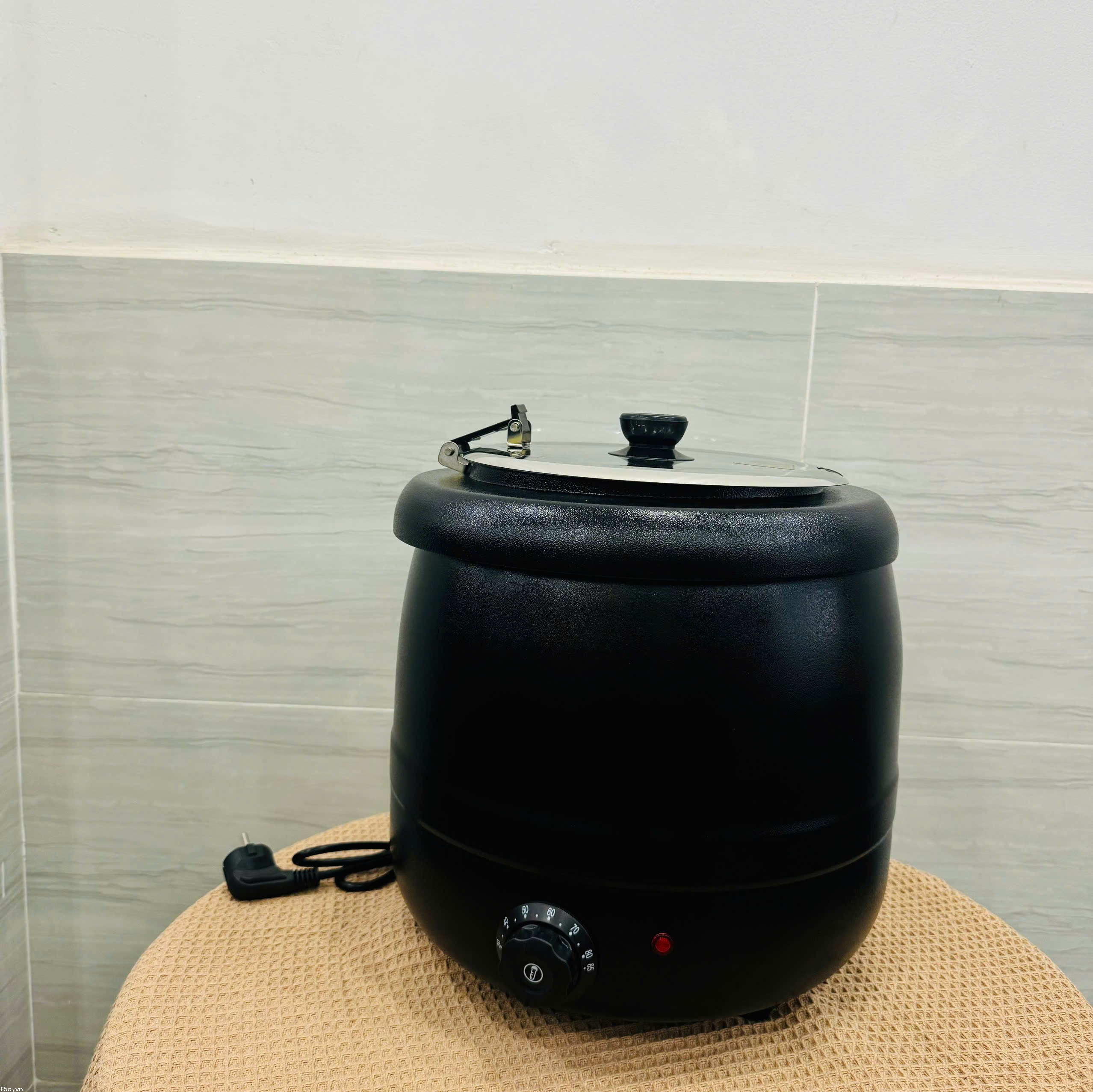 Nồi ủ trân châu, nồi hâm soup, hâm cháo vỏ inox đen - 10 Lít