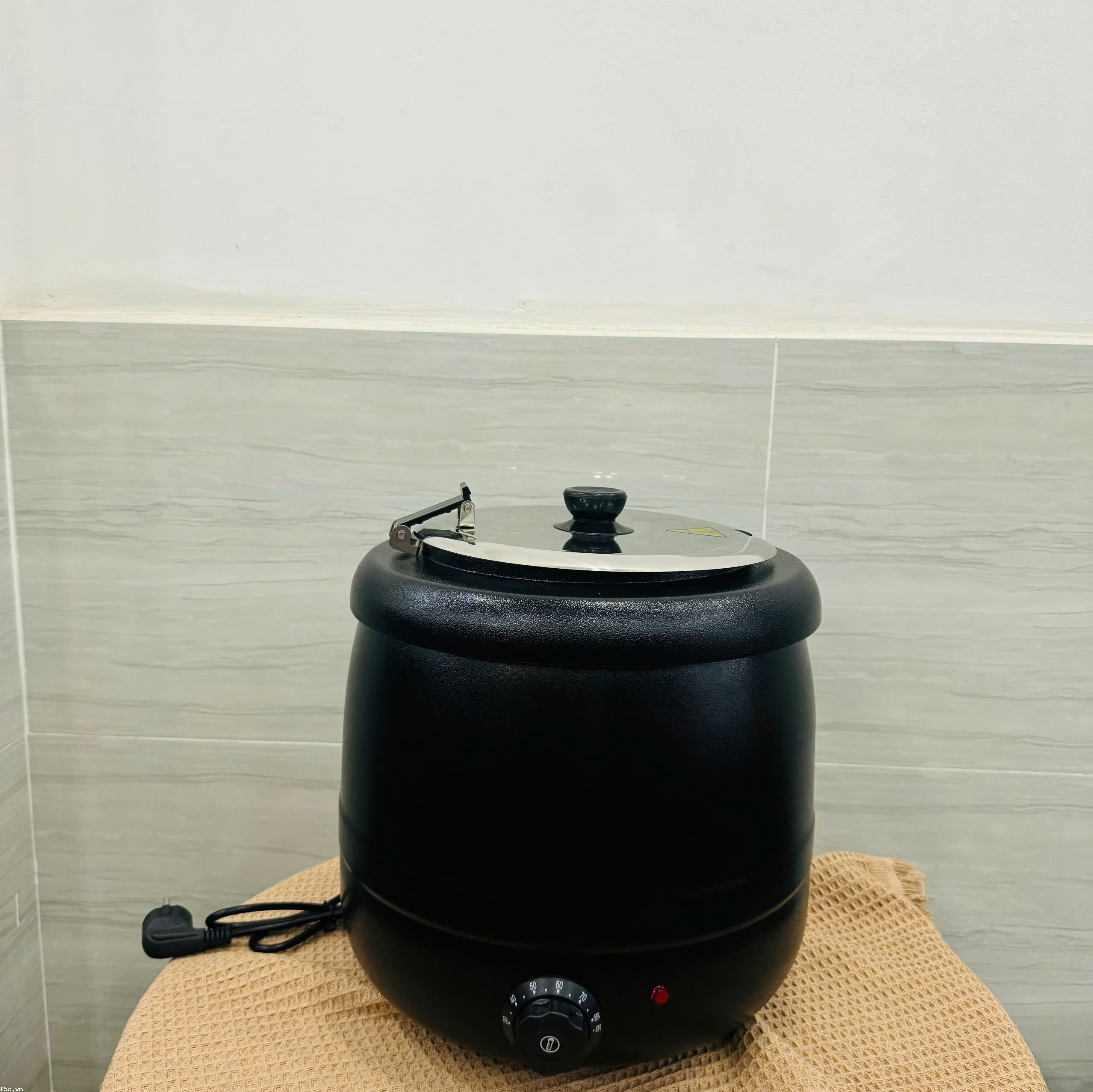 Nồi ủ trân châu, nồi hâm soup, hâm cháo vỏ inox đen - 10 Lít