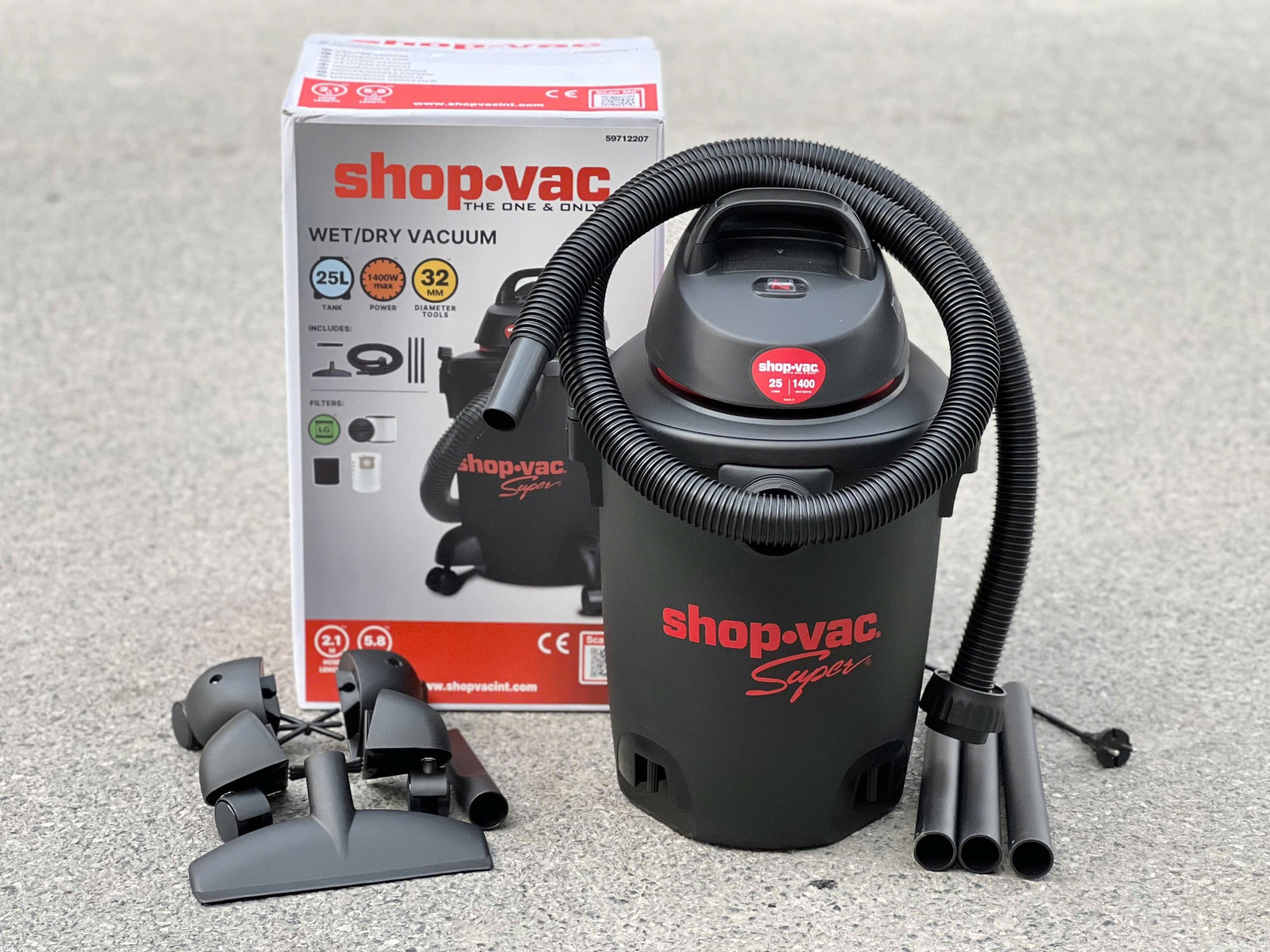 Máy hút bụi 3in1 khô/ướt/thổi ShopVac 59712207 - Dung tích 25L 1400W, nhựa cao cấp