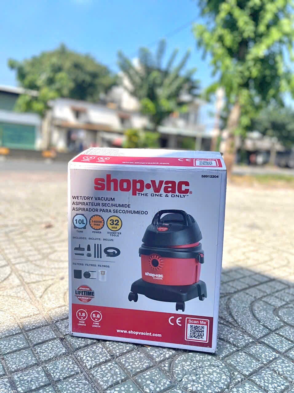 Máy hút bụi 3in1 khô/ướt/thổi ShopVac 58912204 - Dung tích 10L 1400W, nhựa cao cấp